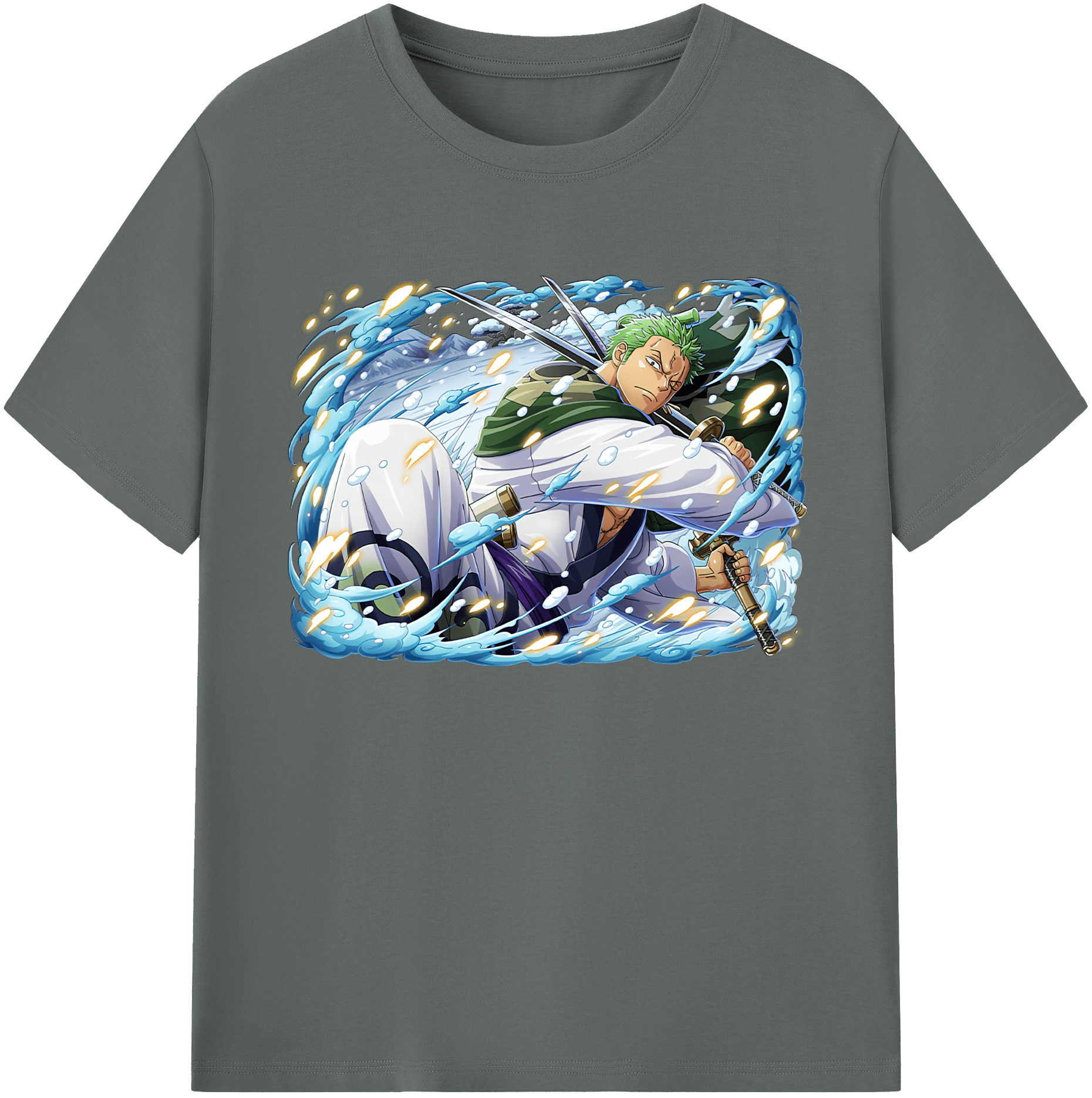 ワンピース ロロノア・ゾロ ONE PIECE Roronoa Zoro 綿100％ メンズ半袖Tシャツ｜肌触りやわらか＆通気性